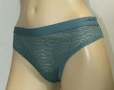 Victoria's Secret Pink Thong Panties Animal Print  Green Lace  Size Large  NWT