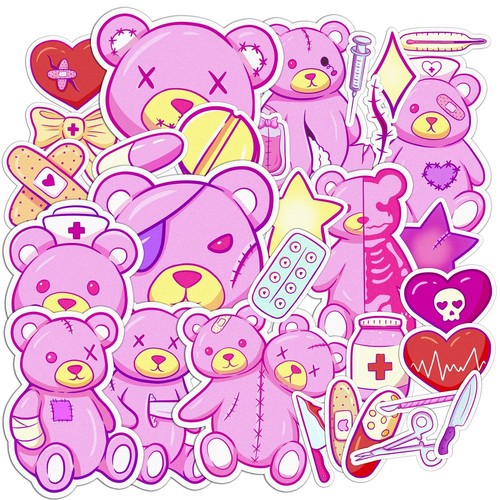 Stickers 31 Pcs Pack For Laptop Teddy Bear Kawaii Anime Creepy Cute Medicine Ebay