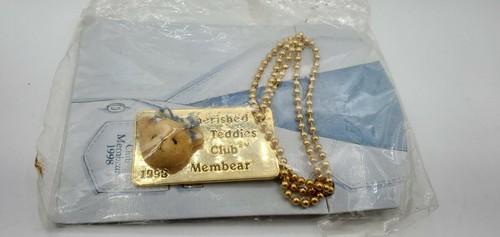 Cherished Teddies Club Membear 1998 Members Only Necklace Dog Tag - Picture 2 of 12