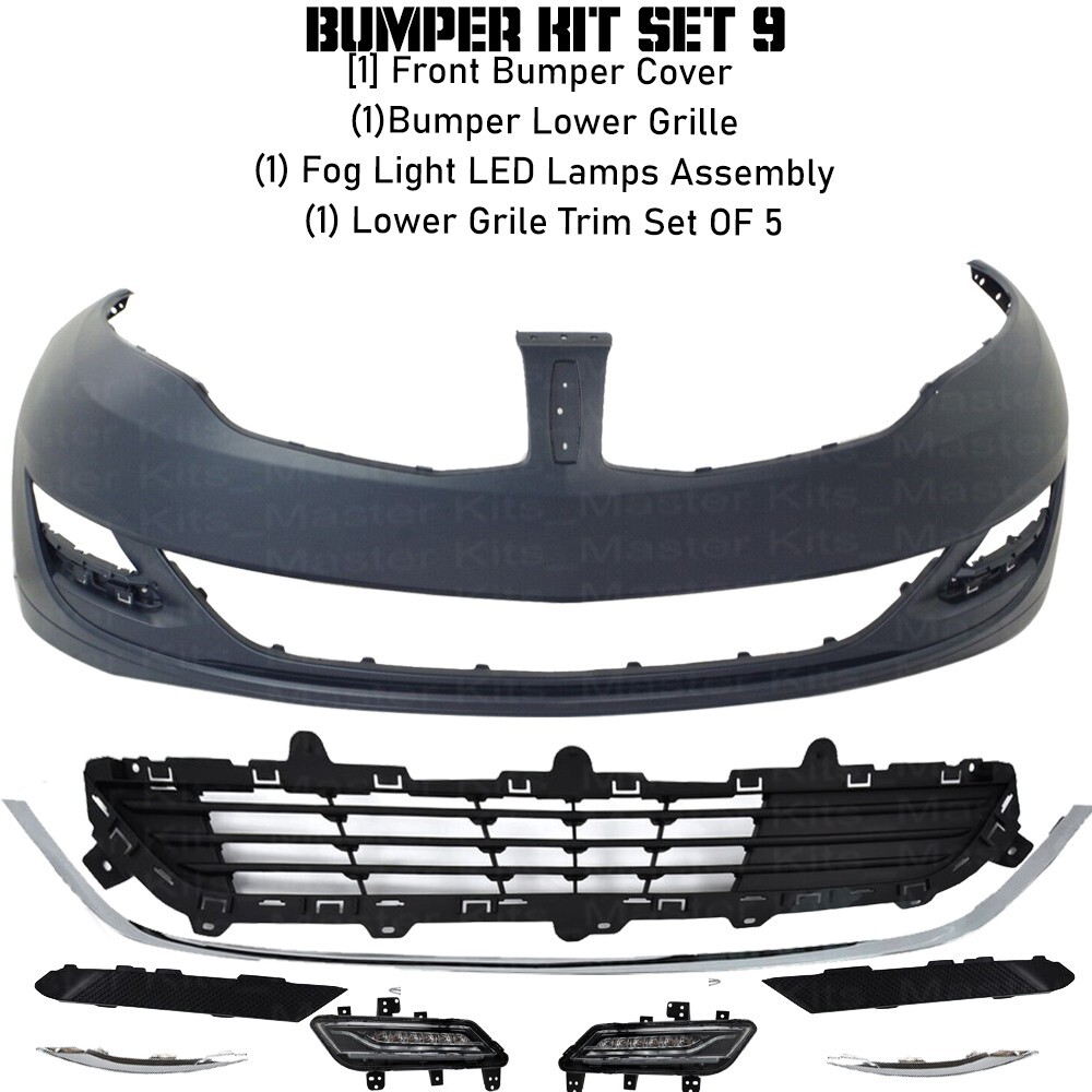 Front Bumper Cover Fascia & Grille Assembly Kit For 2013