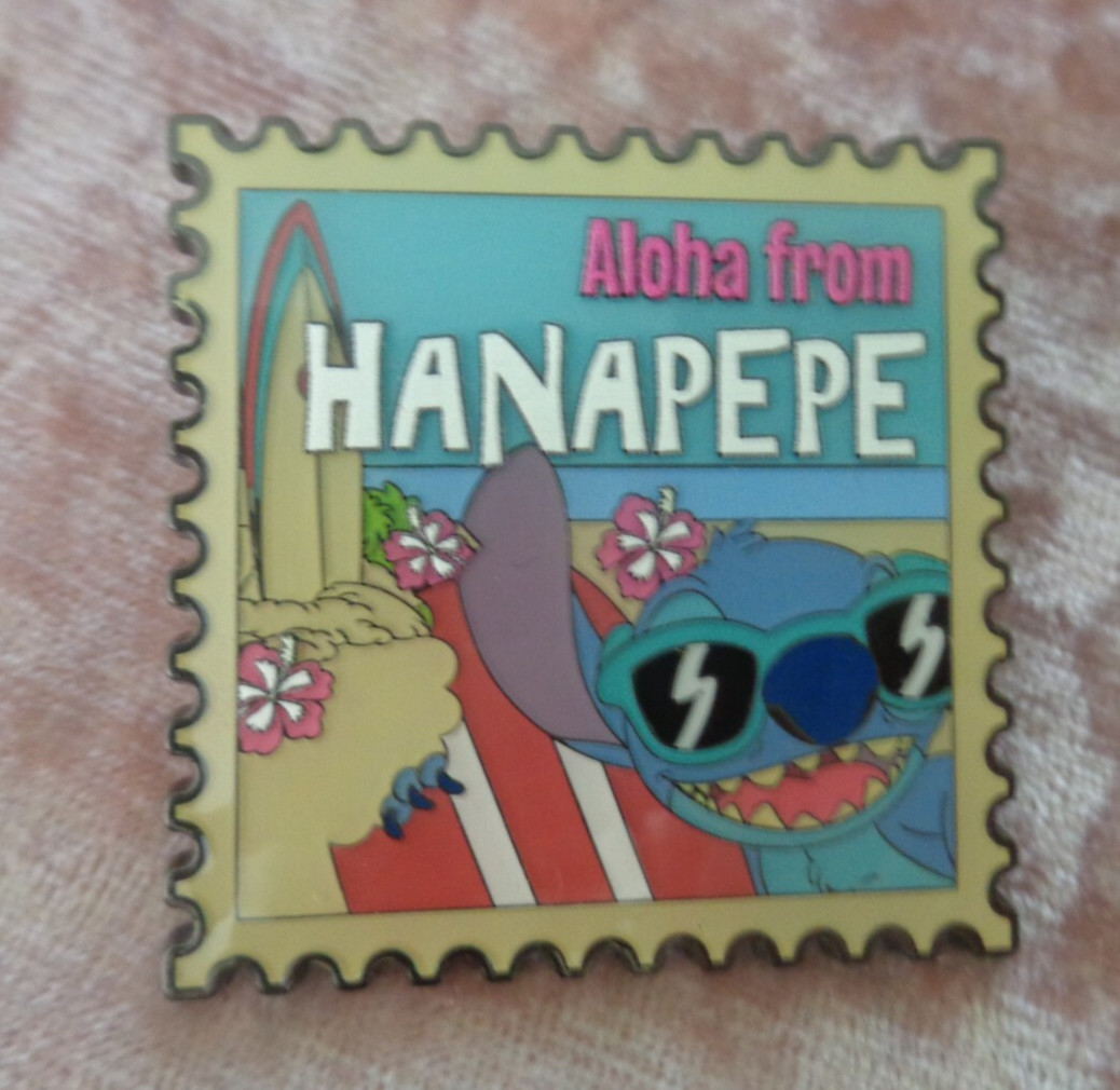 Loungefly / Disney - Stitch Hawaii Stamp - Aloha Hanapepe - Mystery Box Pin