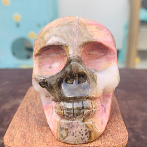 437g Rock crystal carved tourmaline skull cherry blossom healing crystal - Photo 1/10