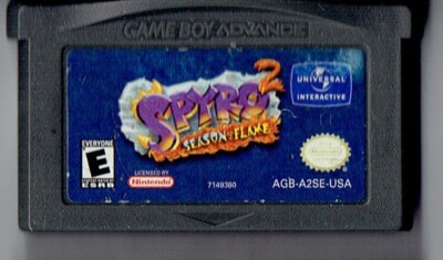 Nintendo Gameboy Advance Spyro 2 Season Of Flame Video Game Cart Only