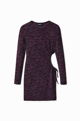 desigual purple dress Desigual Midi flocked dress in purple