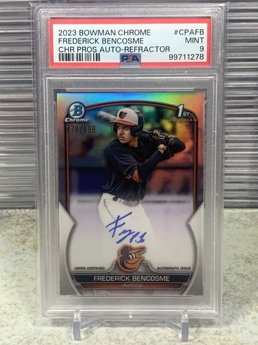 2023 Bowman Chrome Frederick Bencosme 1st Chrome Bowman Refractor Auto/499 PSA 9