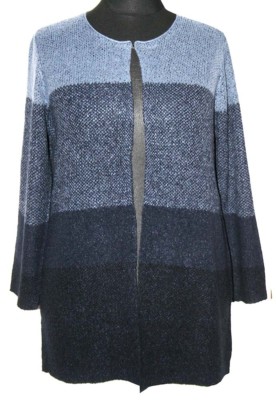 VIA APPIA Jacke Strickjacke Gr 46 blau Streifen Design langarm 