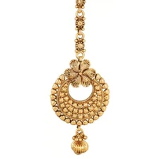 Indian Gold Plated Bollywood Style Women Polki Maang Tikka MT-02