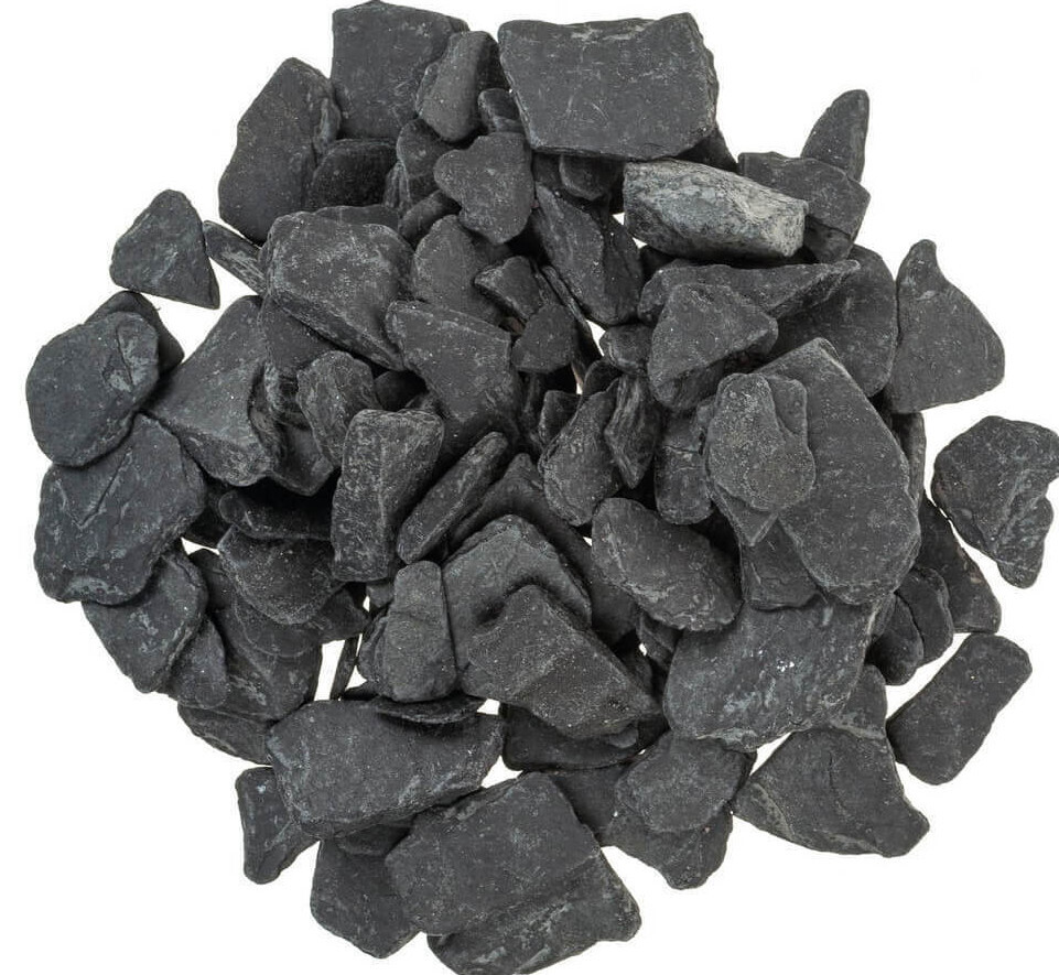 Schieferbruch Schieferplatten Schiefersplitt 30-60mm schwarz Aquarium Garten