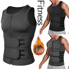 Men Sauna Suit Waist Trainer Neoprene Sweat Vest Body Shaper Waist Trimmer Belt