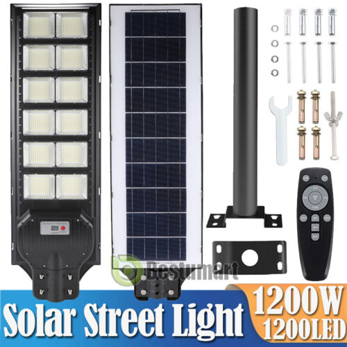 9900000000LM 2000W Commercial Solar Street Lights Dusk to Dawn Outdoor Lamp+Pole - Picture 64 of 132