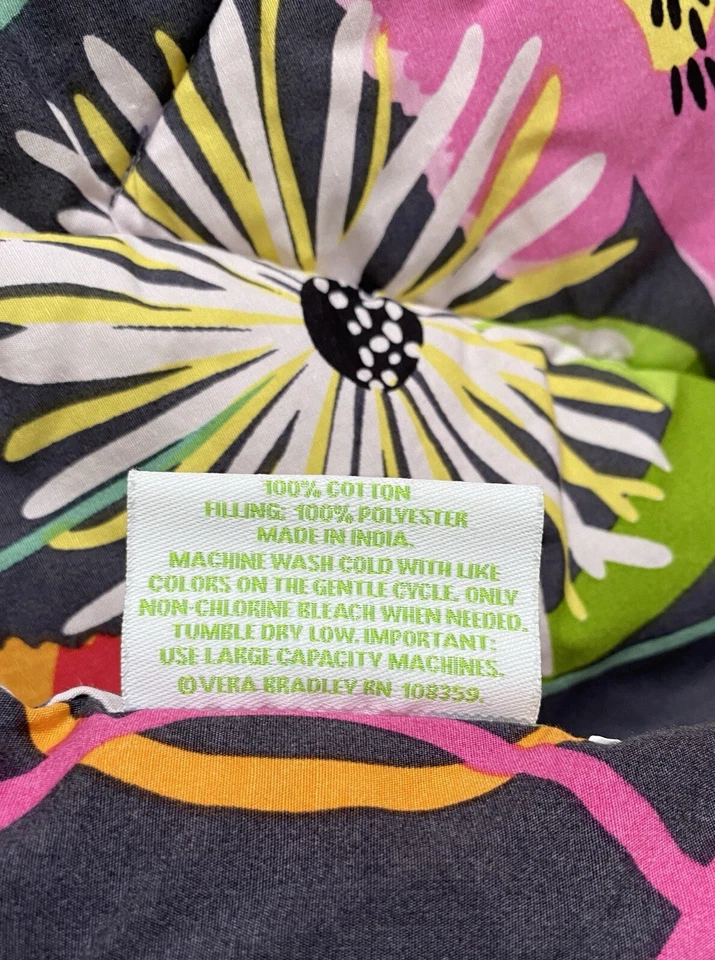 КОМПЛЕКТ двустороннего одеяла Vera Bradley Twin XL/T + стандартные притворные джазовые цветы - Изображение 4 из 4