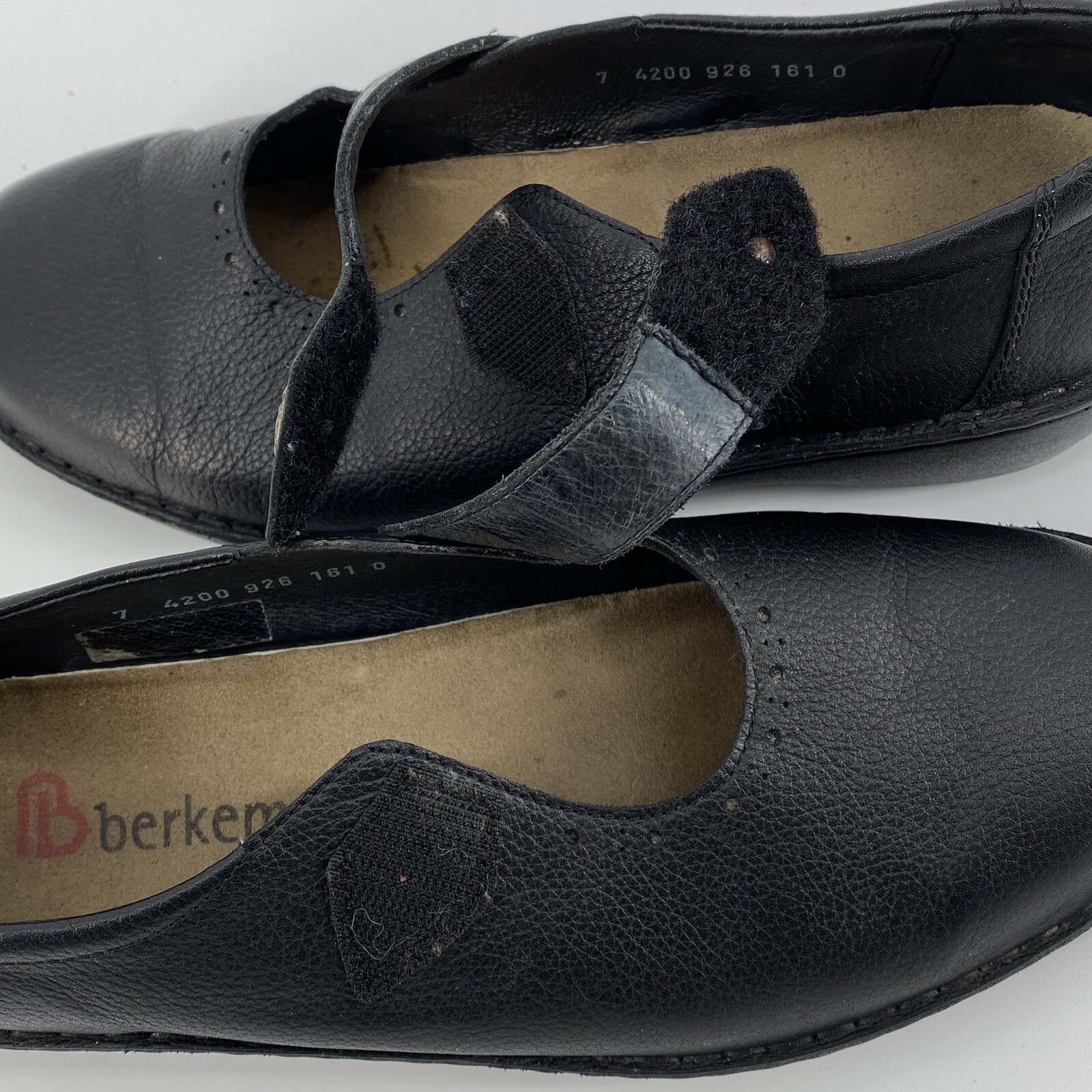 Berkemann Women's Black Leather Mary Jane Slip On Sho… Gem
