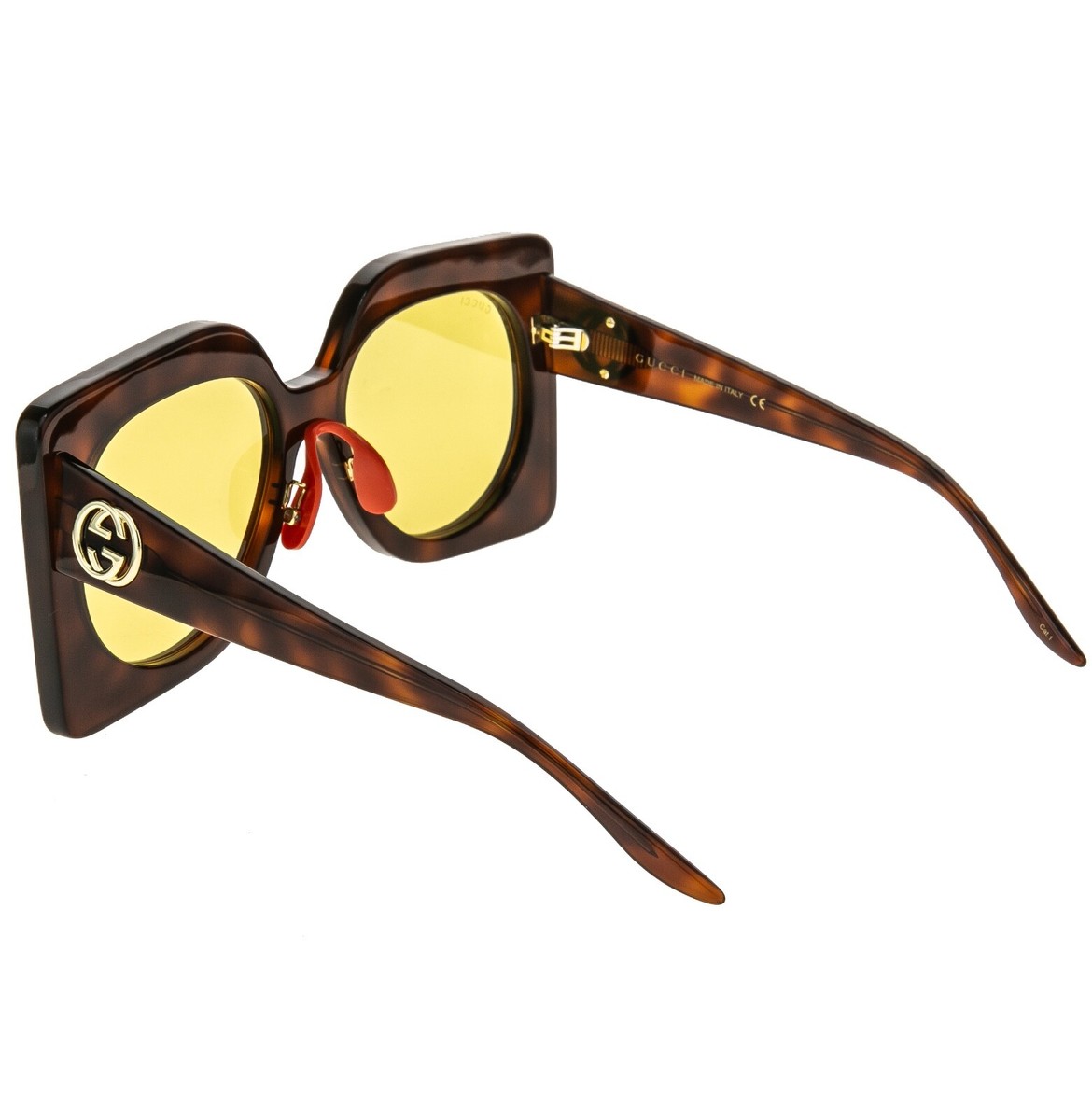GUCCI Gg0784s 0784 Brown Havana Yellow Oversized Runway  display picture 1