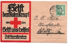 Postkarte Helft dem Roten Kreuz 1924 Jubil&auml;umssammlung 1925 Strehla Sebnitz