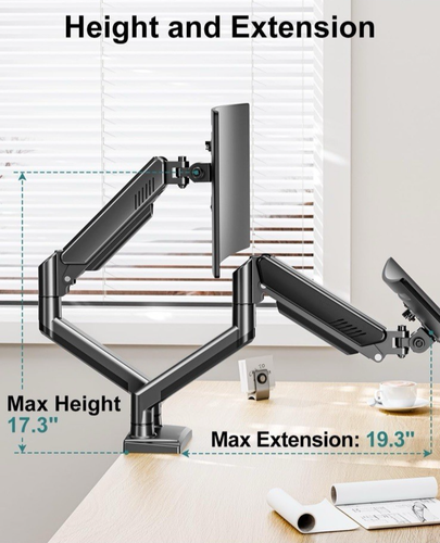 MOUNT PRO Dual Monitor Mount Fits 13 to 32Inch Computer Screen, Height Adjus... - Picture 5 of 9