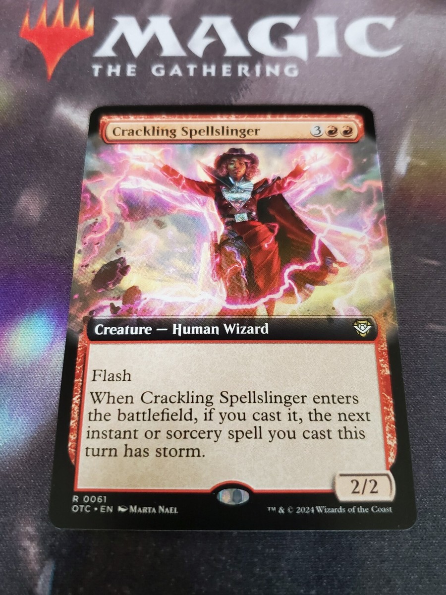 Mtg. Crackling Spellslinger. Extended Art. Outlaws of Thunder Junction. Nm