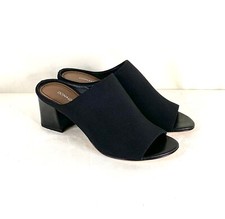 DONALD J PLINER Sandal 'Ellis' Dressy Slide Heeled sz 6 BLACK Microfiber NWOT