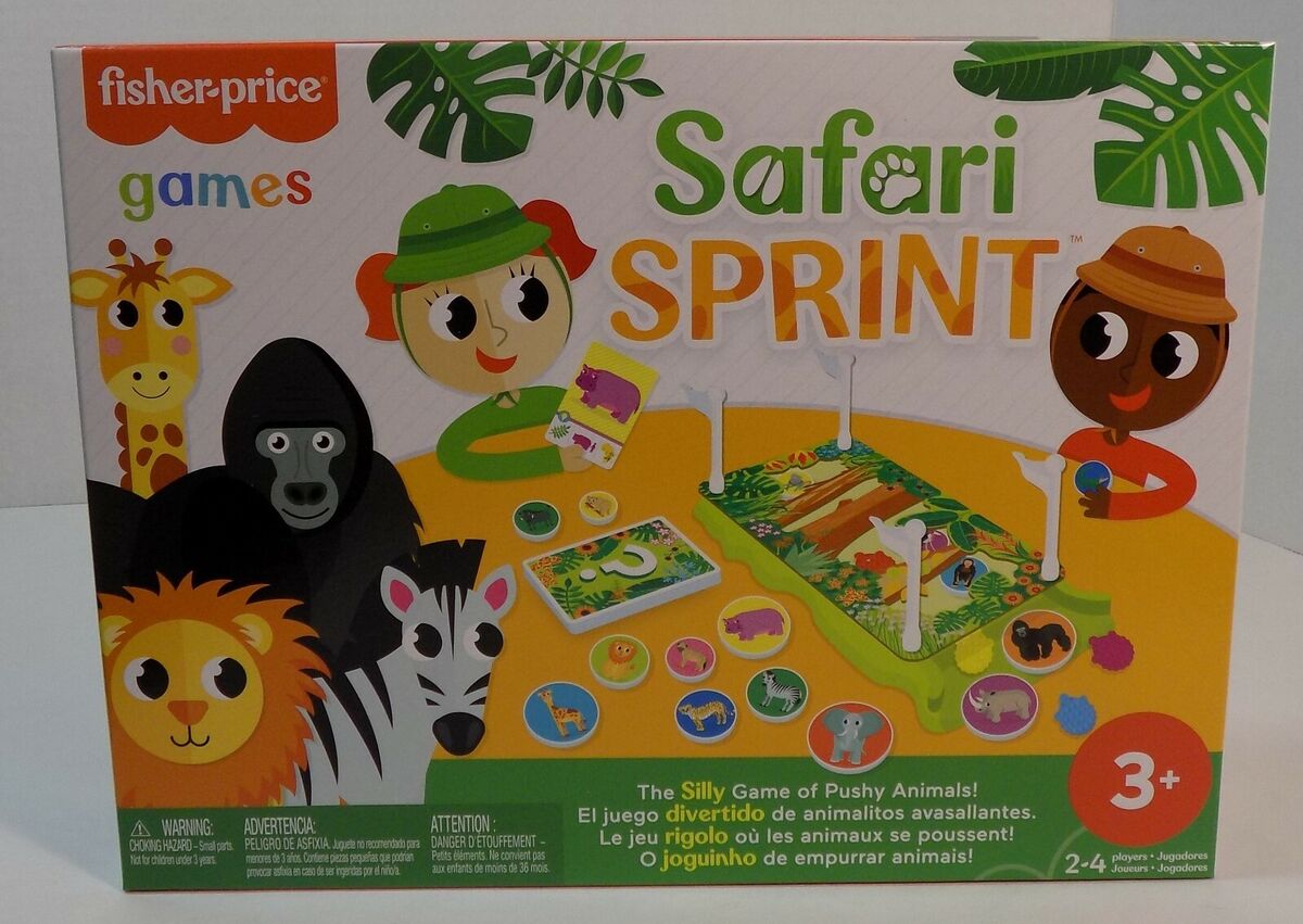 NEW (Mattel) Fisher Price Safari Sprint - Silly Game of Pushy Animals -  unopened