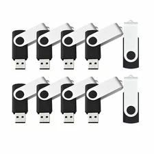 Wholesale 1/10/100pcs USB 2.0 8GB Metal Swivel USB Flash Drives Memory Stick Pen