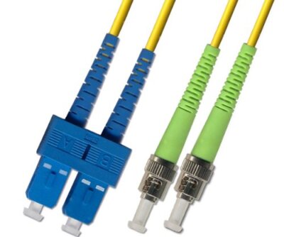 100M 328FT OS2 SC UPC to ST APC Fiber Optic Cable Duplex Singlemode 9/125