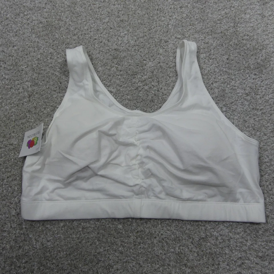 Juego de 2 sujetadores deportivos Fruit Of The Loom para mujer 44 gris blanco suéter inalámbrico Foto 2 de 4