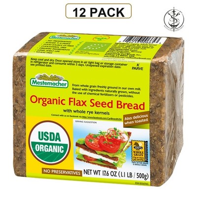 12 PACK x 500G - Mestemacher Organic Flax Seed Bread Made in Germany