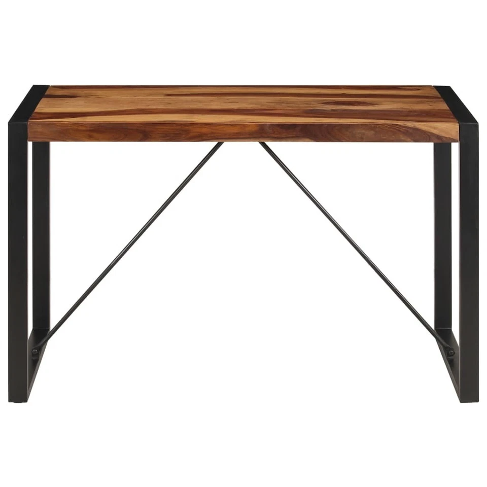  Dining Table Brown and black Solid Acacia wood 47.2 in Durable - Image 2 of 4
