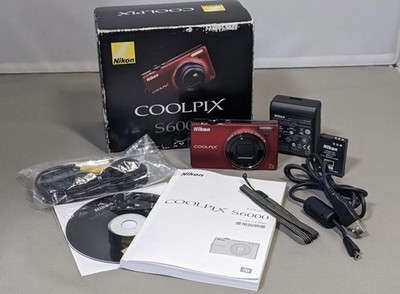  Nikon COOLPIX S6000 Red 7x Zoom Compact Digital Camera Ships Immediately Japan