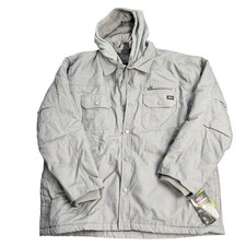 Genuine Dickies Men 3XL Gray Insulated Hooded Canvas Shirt Jacket NJS100GY NWT