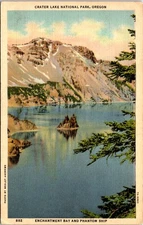 Crater Lake Lava Cliffs Cauldron Sea Sapphire Oregon Postcard B44