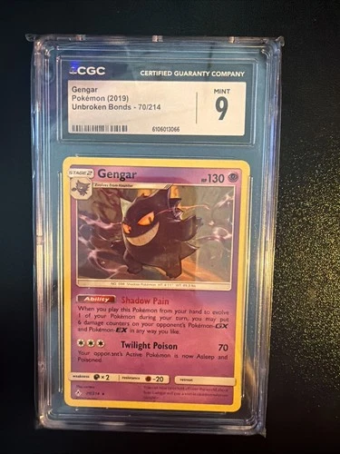 Gengar 70  Pokemon Sm-Unbroken Bonds Regular Cgc 9