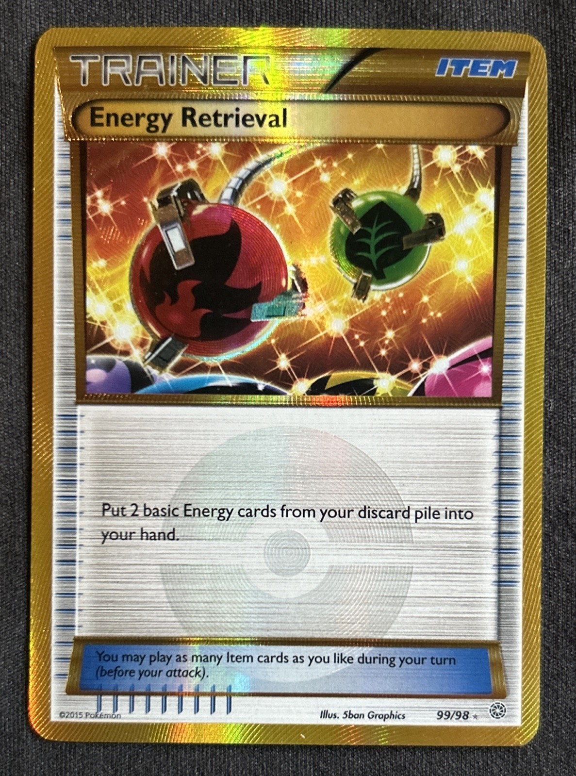 Pokémon TCG Energy Retrieval 99/98 Full Art Ancient Origins Secret Rare – NM/LP