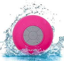 Soundbot SB510 HD Water Resistant Bluetooth Shower Speaker 6hrs of Playtime Pink