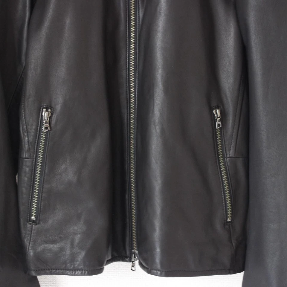 M Size Leather Jacket Beams Heart Lamb Black Single Riders - Image 3 of 4