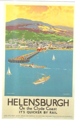 EISENPLAKAT POSTKARTE L.N.E.R. HENSBURGH ON THE CLYDE COAST KARTE NO DRG 262