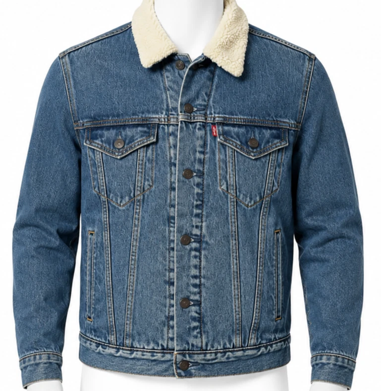 Levi's TRUCKER denim jacket mens small Type III front snap sherpa lined