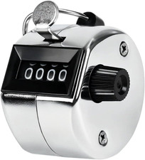 4 Digit Metal Handheld Tally Counter Mechanical Clicker Counter for Coaching