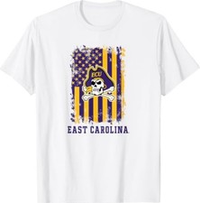 East Carolina Pirates Patriotic Retro American Flag T-Shirt