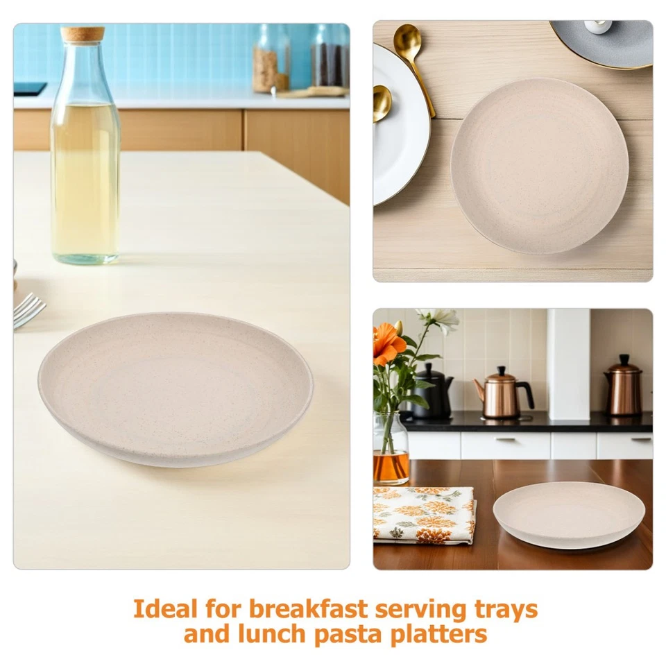 24 Stück tiefe Essteller: Unzerbrechliches Esstellergeschirr aus Weizenstroh, - Bild 3 von 4