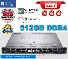 Dell PowerEdge R640 2x Gold 6148 2.40Ghz 40Core 512GB H740P 1.92TB SSD 7.2TB SAS