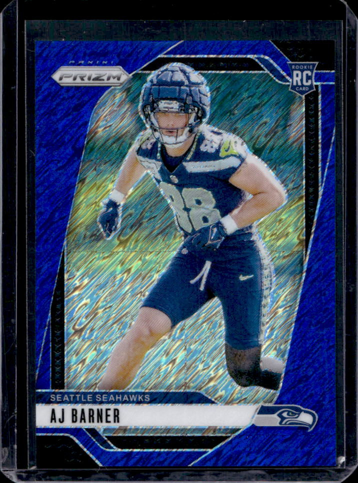 2024 Panini Prizm AJ Barner RC Blue Shimmer Rookie #23/25