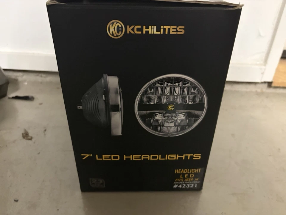 Светодиодные фары KC HiLiTES 7 дюймов — No42321 — подходят для Jeep JK — новая открытая коробка - Изображение 2 из 3