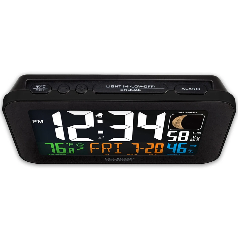 La Crosse Technology 617-1485B Atomic Color Alarm Clock with USB Charging Port - Image 2 of 4