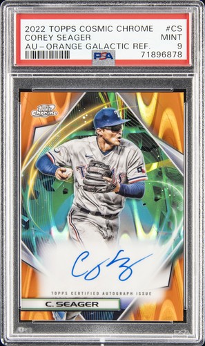 2022 TOPPS COSMIC CHROME ORANGE GALACTIC #CS COREY SEAGER 4/25 PSA 9 AUTO