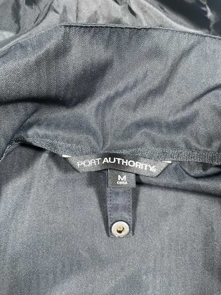 Dollywood Jacket Mens Medium Black Hooded Full Zip Embroidered Port Authority - Image 3 of 4