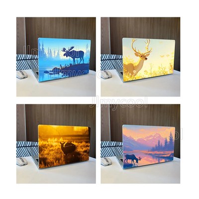 2 X Pastoral Elk Deer Forest Sea of Flowers Vinyl Laptop Stickers Art Scratch