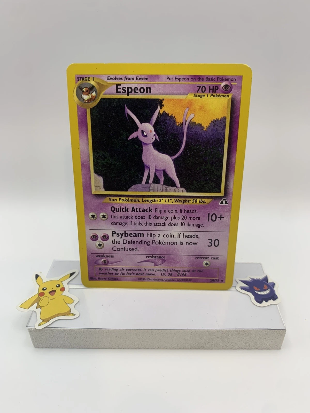 Espeon 20/75 Neo Discovery Regular Rare Pokemon TCG LP Condition Vintage