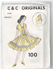 Square Dance Dress Pattern C C Originals 100 Size 5 7 9 Uncut 1970's VTG