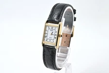 【EXCELLENT+++++】SEIKO V115-0BD0 Tank Shape Gold 18mm Solar Women's Watch JAPAN