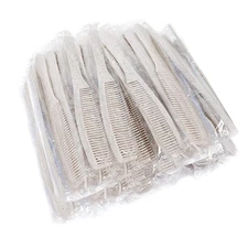 Disposable Wheat Straw Combs - Individually Wrapped (Pack of 50)